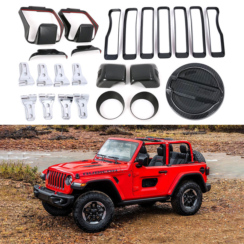 Suitable for 18 Jeep Wrangler Wiper Hinge Grille Water Spray Sticker Exterior Decoration