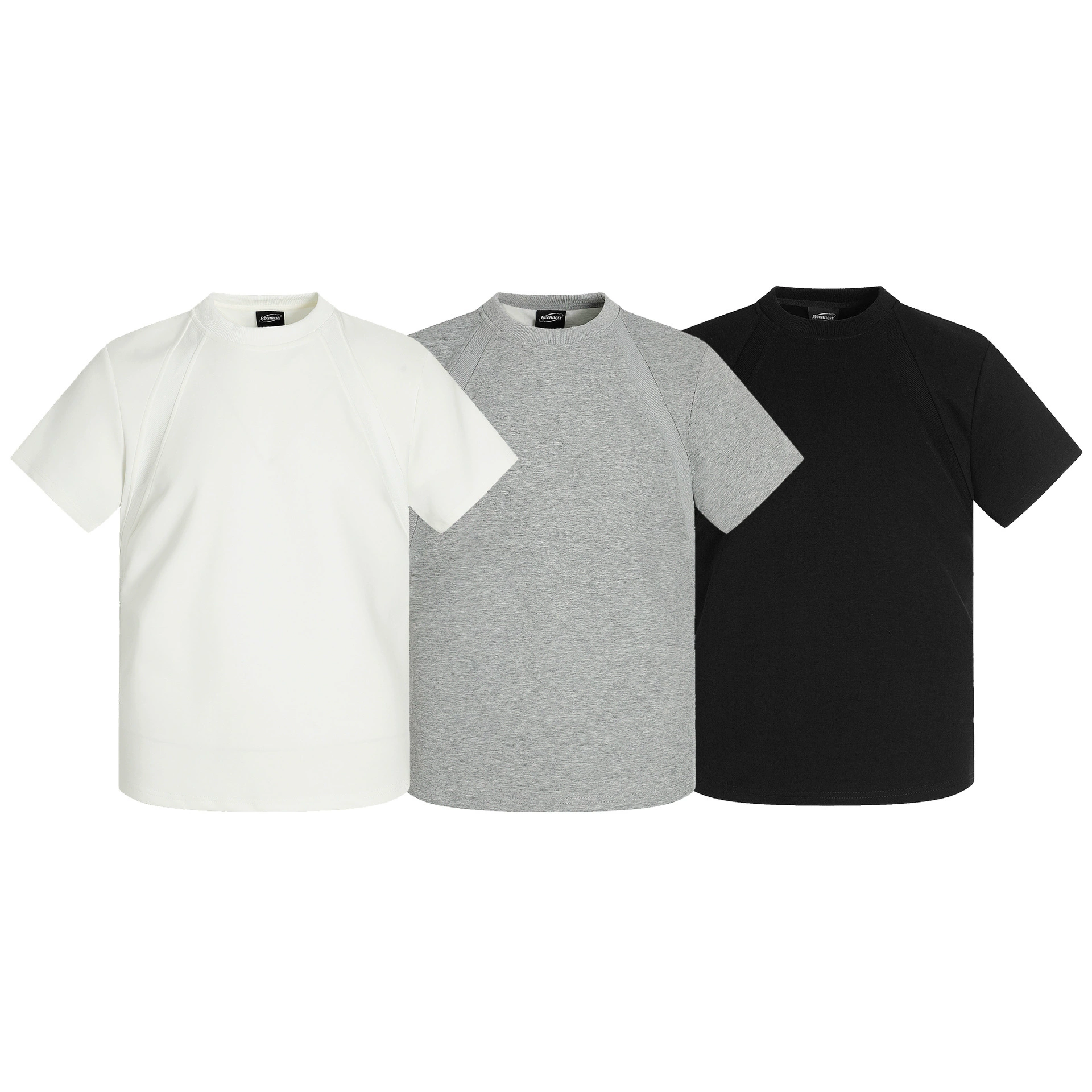 Футболка с короткими рукавами F6627 Street Trend Neutral Deconstruction Splicing Design High-end Men's Fit Box Edition Space Cotton
