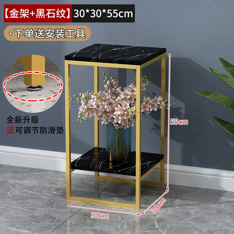 (부티크) 골드 프레임 + 블랙 스톤 패턴 30*30*55 볼드 프레임과 두꺼운 데스크탑