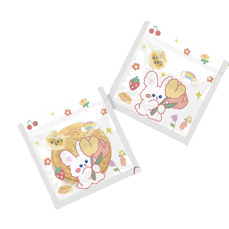 50 de dibujos animados lindo ziplock bolsa galleta snack bolsa de embalaje Corea del Sur ins estilo bolsa de almacenamiento de máscara bolsa artefacto