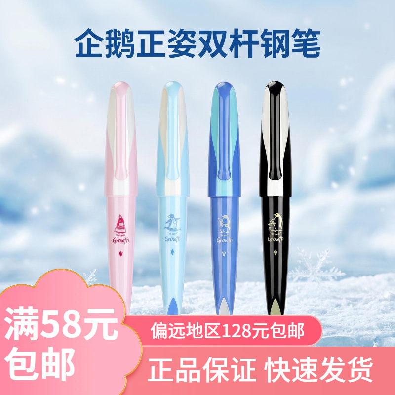 Dianshi New Product Penguin Long and Short 789 Erasable Blue Calligraphy Pen Ef Tip Fountain Pen for Students Cute Student Fountain Pen