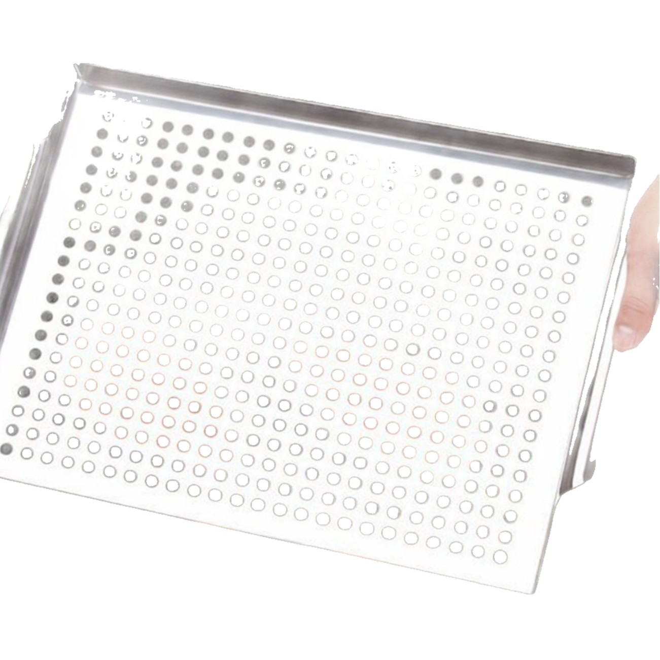 Los fabricantes producen acero inoxidable barbacoa cuenca freír cuenca herramientas de barbacoa rectangular hornear Cuenca con orejas freír Cuenca