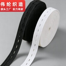 厂家直销3.0cm可调节扣眼橡筋钮门松紧带孕妇裤腰弹力橡筋黑白色