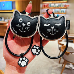 クリエイティブ漫画レザー猫キーホルダーかわいい絶妙なハイエンドガールバッグペンダント小さなギフト卸売