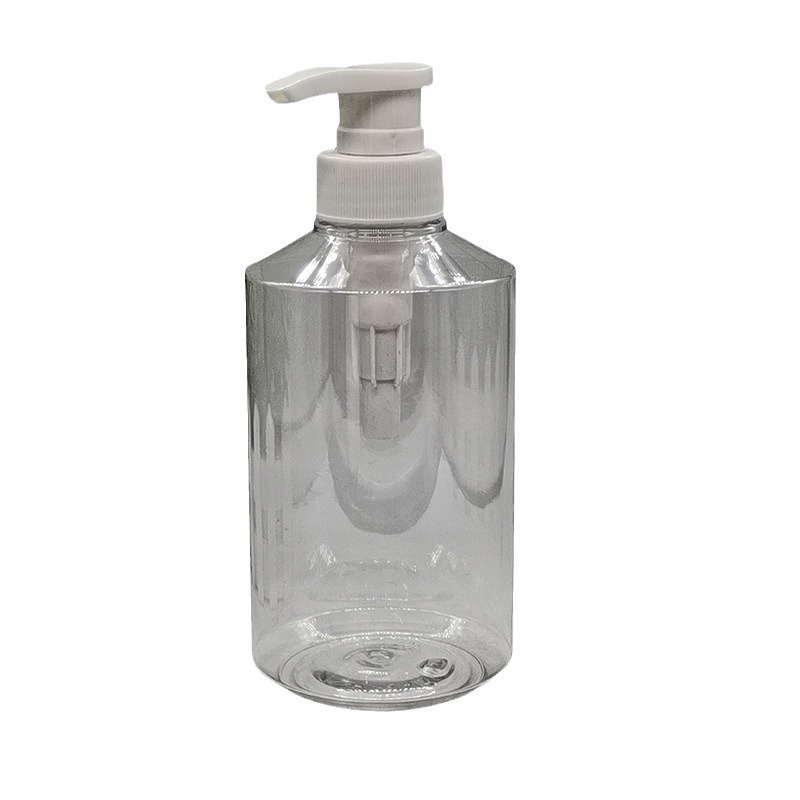 PET透明ローション斜め肩ボトル 500ML シャワージェル空ボトル シャンプー押圧ボトル ハンドソープポンプボトル|undefined