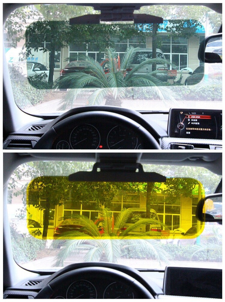 Anti-Glare Mirror for Cars, Day and Night Use, Car Sun Visor Night Vision Goggles, Anti-Dazzle and Anti-Glare for Drivers