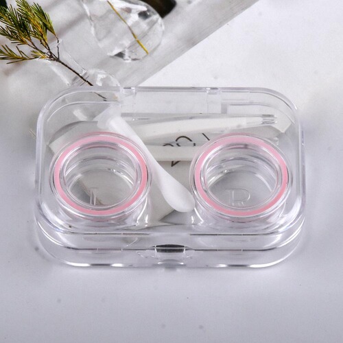 Twist-free cover ~ transparent contact lens box ins cute, compact and high-end all-in-one contact lens storage companion box