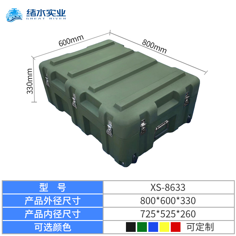 Caja de plástico rodante verde militar al aire libre, caja de almacenamiento, caja de equipo de transporte, caja de lanzamiento aéreo, caja médica de munición, caja de reserva de campo