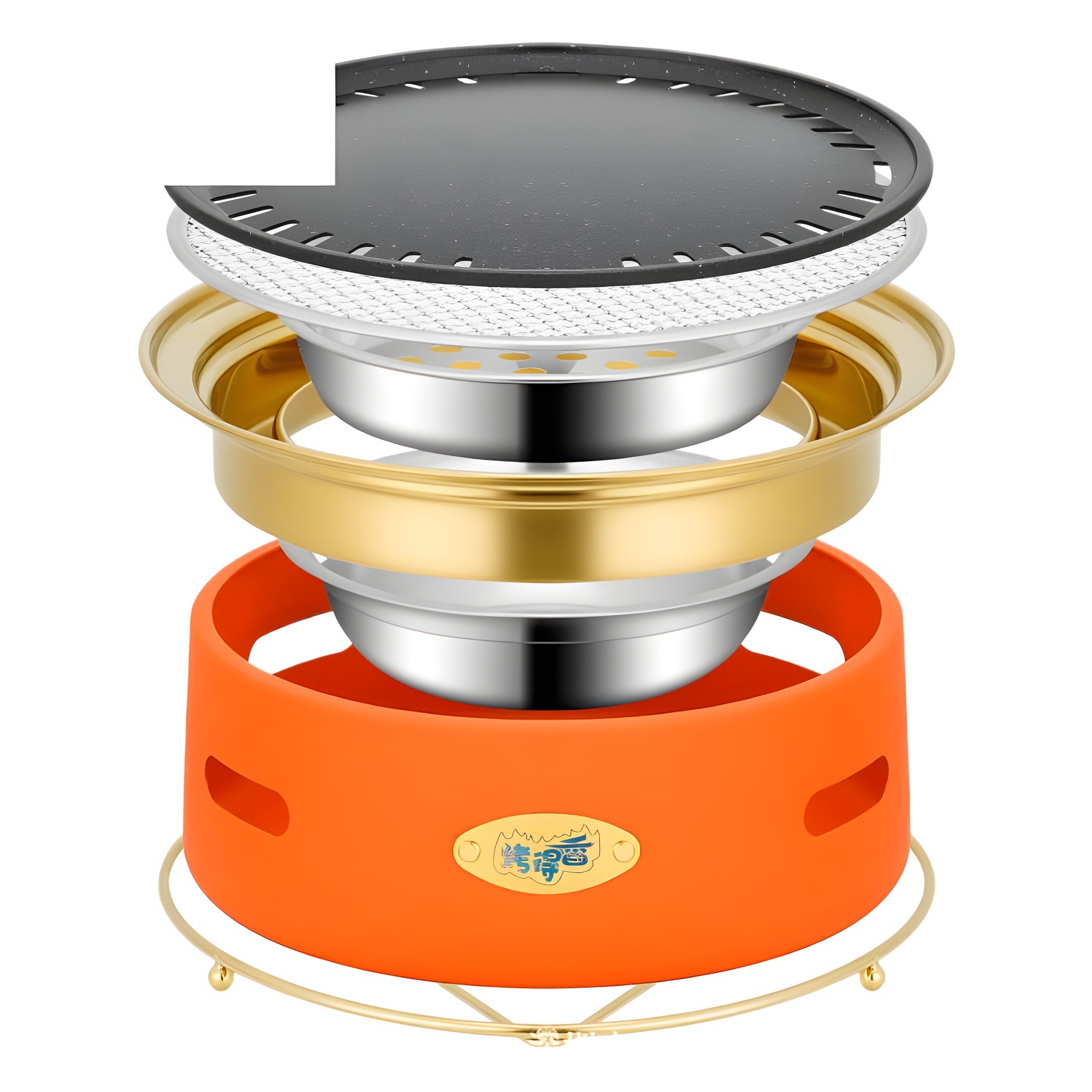 New Stainless Steel Oven Orange Korean Style Charcoal Oven Commercial Charcoal Oven Charcoal Grill Internet Celebrous Barbecue Shop Barbecue