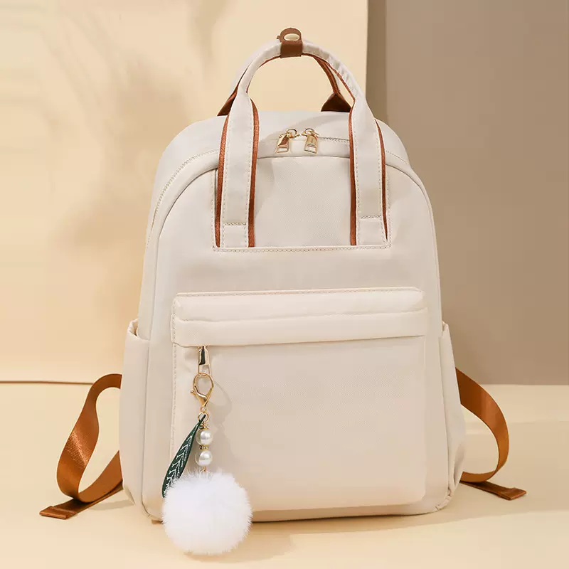 多用通勤大容量背包新款纯色时尚简约百搭牛津布双肩包大容量旅行