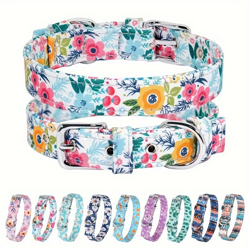 Ошейник для домашних животных с красочным принтом, ошейник для собак регулируемого размера, поводок для собак в богемном стиле, горячая распродажа через границу