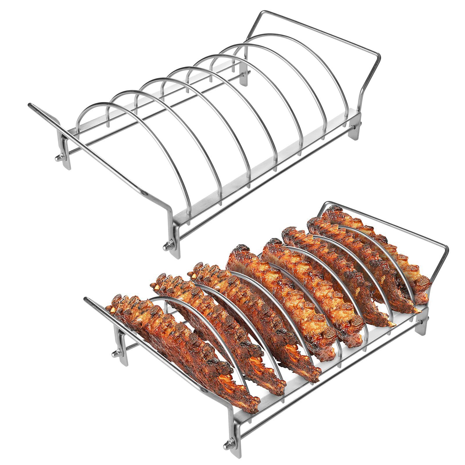 Stainless steel grilled beef and pork chop rack detachable folding outdoor barbecue tools lamb chop barbecue rack roasted ribs rack in stock