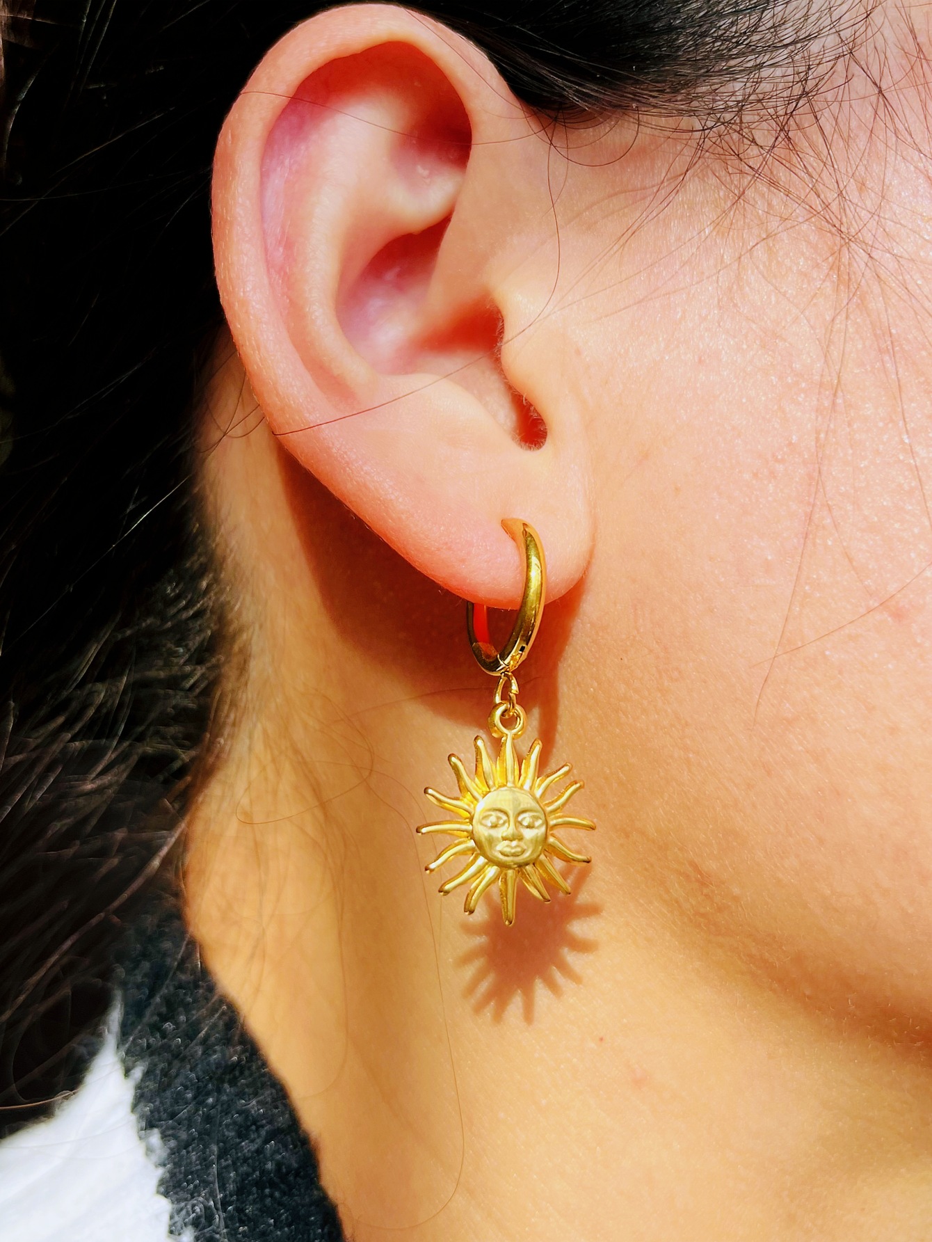7g Weight 304 Stainless Steel Ear Needle Material 1 Pair Simple Style Sun 304 Stainless Steel Stainless Steel Earrings