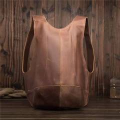 European and American retro Crazy Horse soft leather men's and women's Beetle bag backpack student trendy backpack school bag casual travel bag