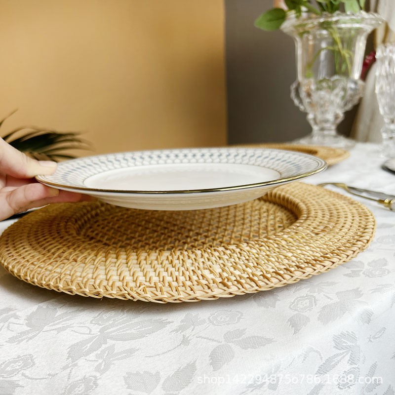 천연 등나무 컵받침, 포트 매트, 플레이스매트, 주방 서양식 레스토랑 단열 매트 용품, 탁상 수납 차 세트, 다도 액세서리