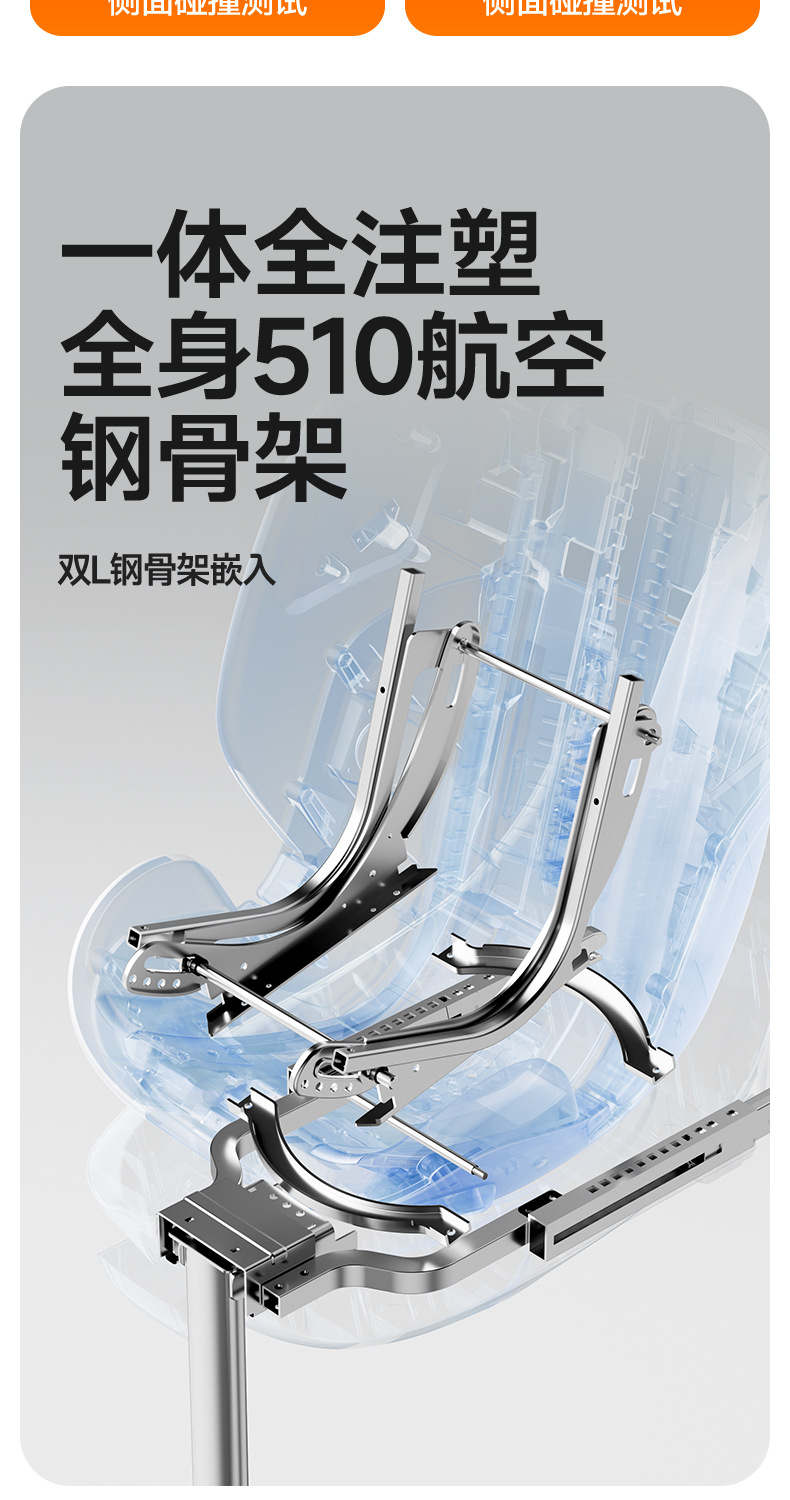 Jardin Kids Safety Seat New National Standard I-Size Smart Ventilation and Heating, Can Sit, Lie Down, and Rotate, Suitable for Ages 0-12