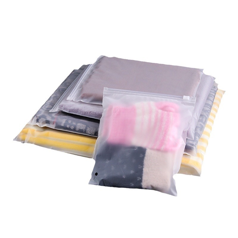 Bolsa de cremallera transparente esmerilada, bolsa de embalaje de ropa gruesa, chaqueta de plumón, juguetes, bolsa de plástico grande personalizada