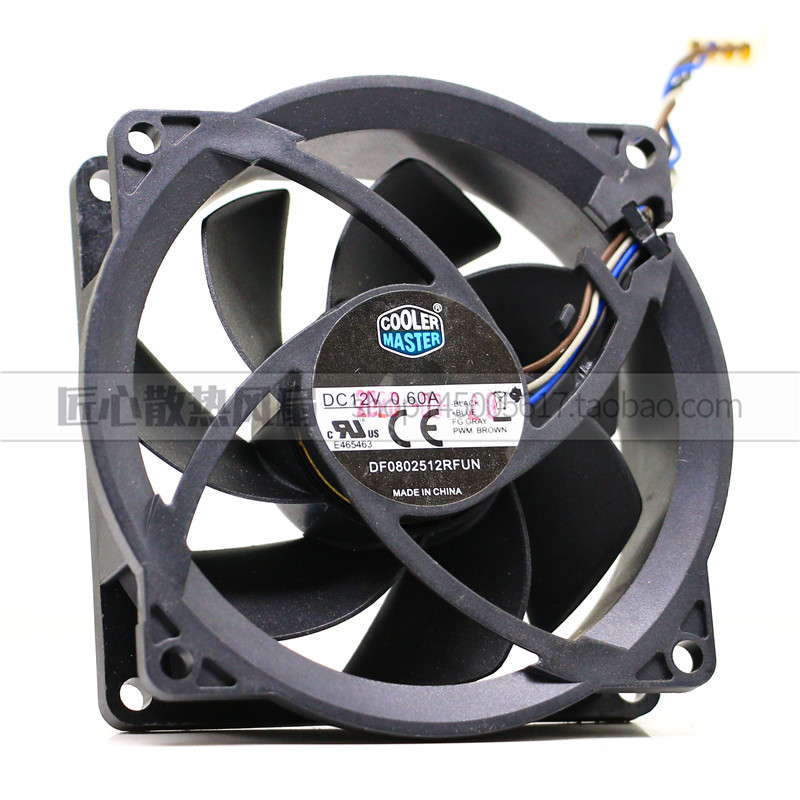 酷冷至尊 DF0802512RFUN DC 12V 0.60A 8厘米 4线pwm散热风扇