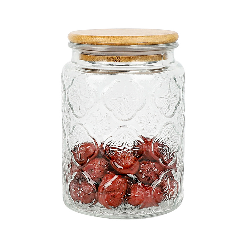 Chino retro Begonia flor vidrio sellado tarro caramelo snack tarro de almacenamiento frutos secos tuerca de almacenamiento tarro