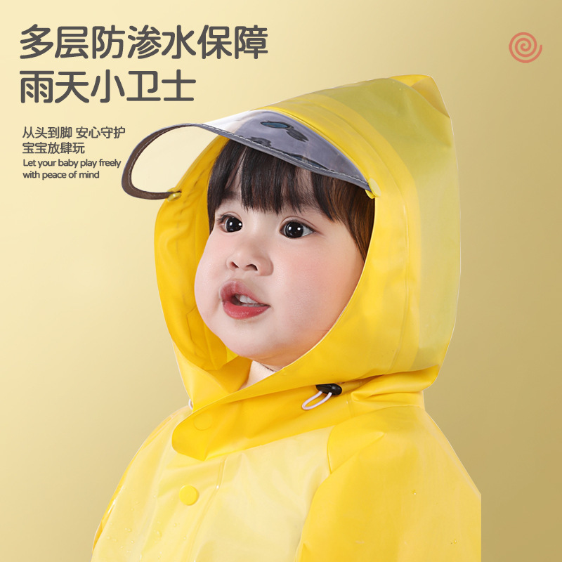 男の子と女の子、小学生、幼稚園、学校用の子供用レインコート、全身一体型ベビー漫画ファッションレインポンチョ|undefined
