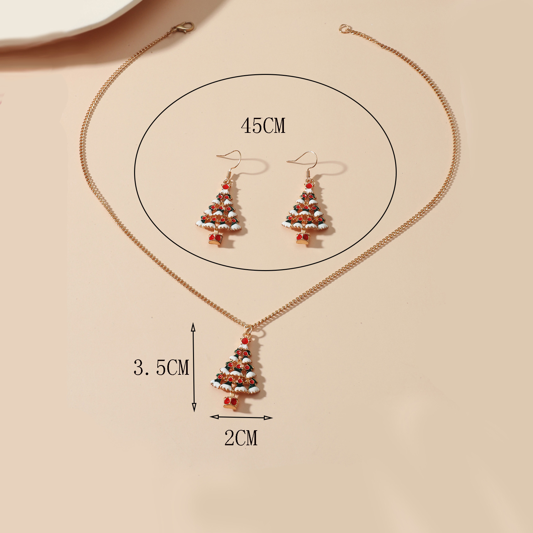 Fashion Christmas Tree Snowman Alloy Plating Inlay Artificial Gemstones Christmas Women's Earrings Necklace display picture 1