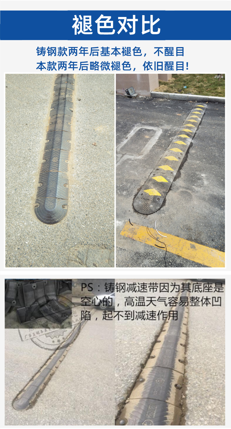 减速带公路限速减速板道路工程车重车专用尼龙减速垄橡胶减速带-阿里巴巴