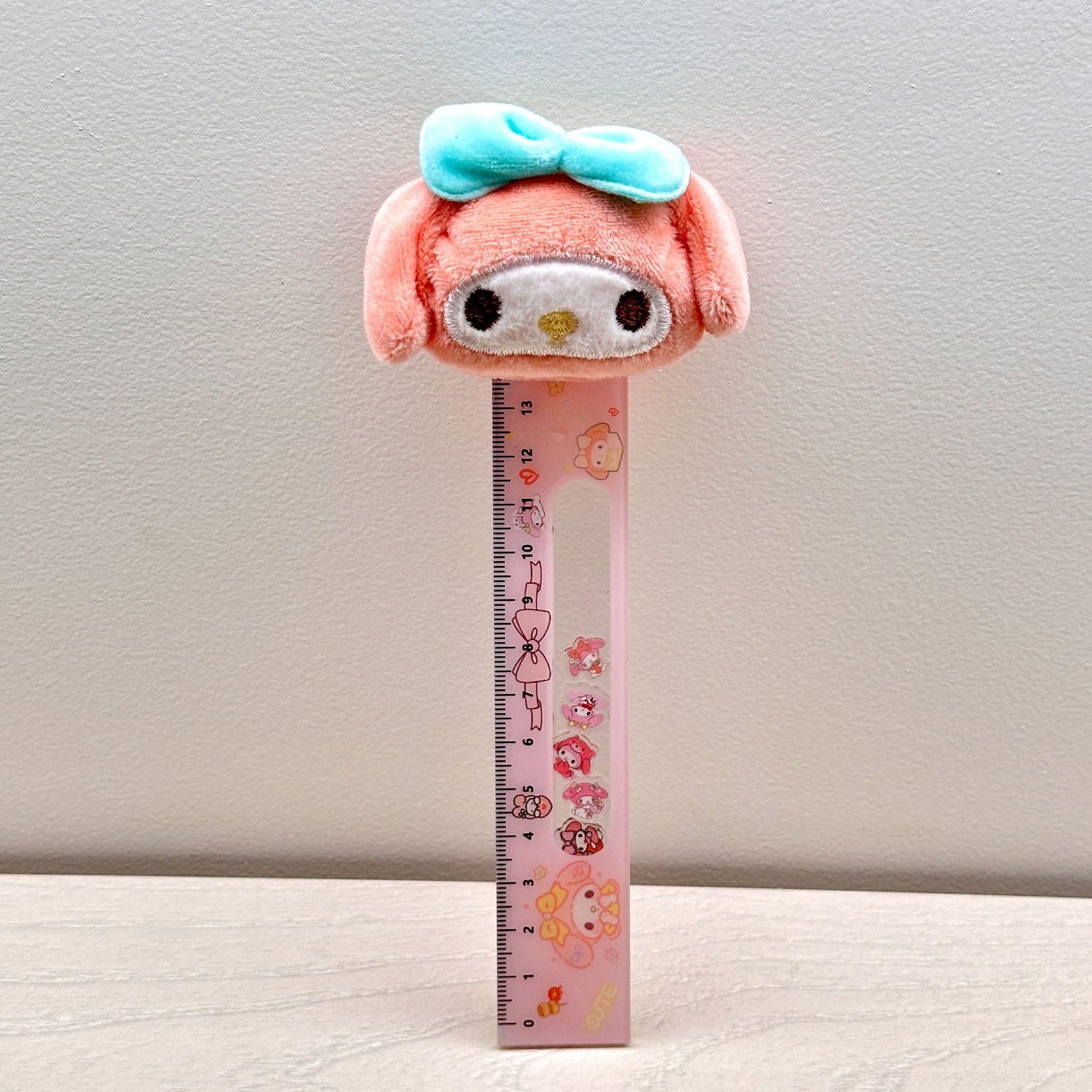 Regla de peluche Capiballa de alto valor de dibujos animados regla de música 15CM regla recta para estudiantes de medición y aprendizaje
