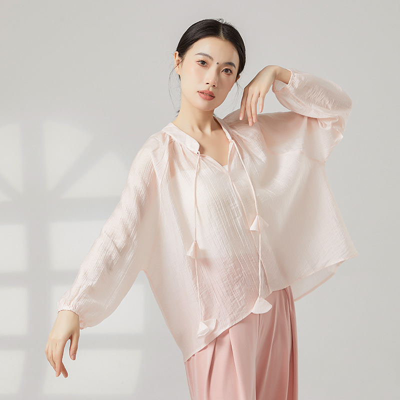 Modern Dancer Practice Clothes Spring 2025 New Style Elegant Fairy Classical Dance Loose Blouse