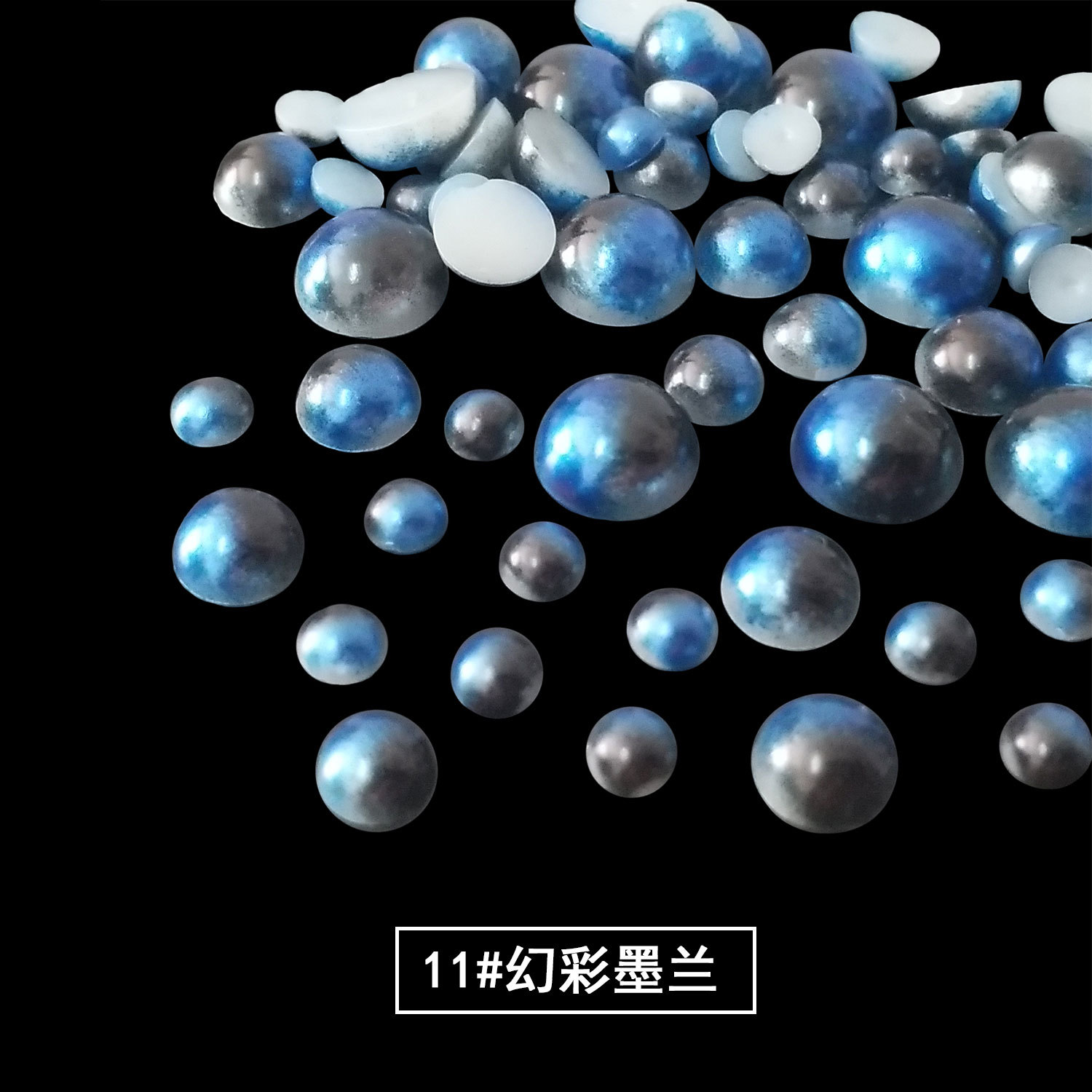 ABS perla de imitación de fondo plano semicírculo Perla media superficie de color perlas sueltas accesorios de ropa parche hecho a mano accesorios de la joyería de bricolaje