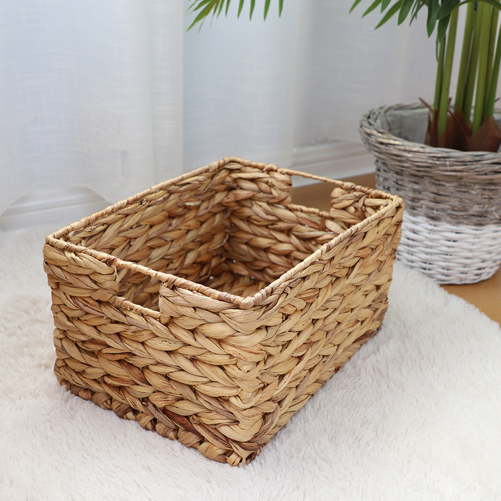 Cesta de almacenamiento de tela de paja de calabaza de agua personalizada de espejo, cesta de almacenamiento de tela de caña plegable, mesa de cocina, cesta de almacenamiento de bocadillos