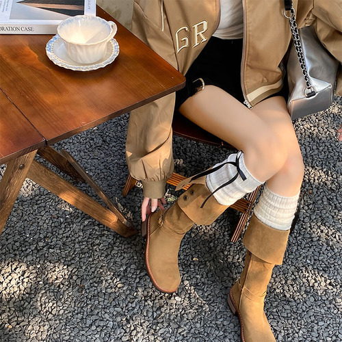 Knitted socks for women, cute white bows, spring and autumn Japanese jk sleeves, dual-purpose long-tube hot girl socks