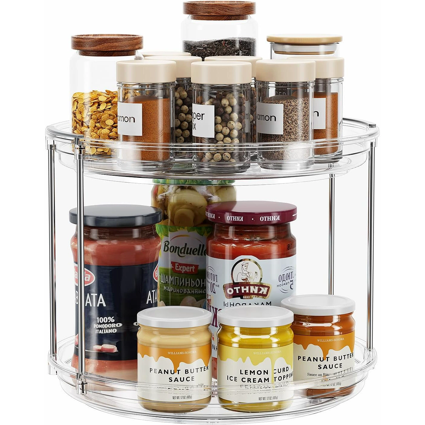 Spice Rack Turntable Storage Rack Storage Box Rotating from Yomiego