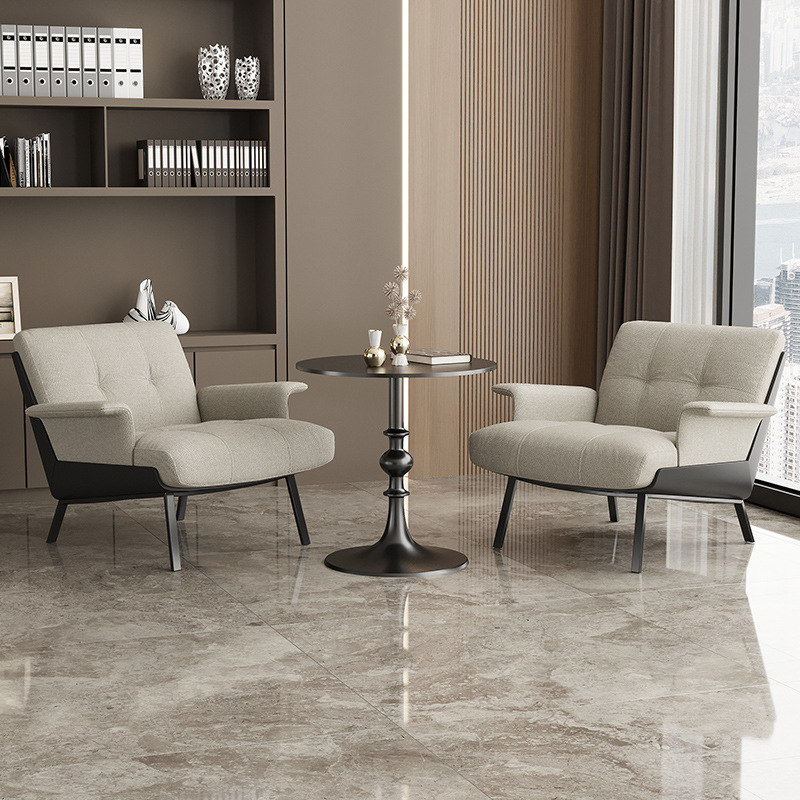 Light Luxury Sales Office 4S Store Showroom Reception and Negotiation Sofa Chair, Vintage Single Sofa Chair, Living Room Leisure Sofa Chair