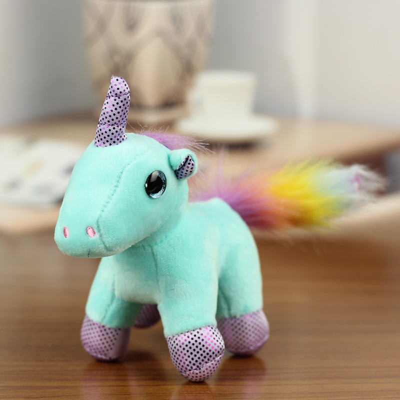 Unicornio pony peluche colgante caramelo color arco iris ropa unicornio mochila juguetes peluche colgante llavero