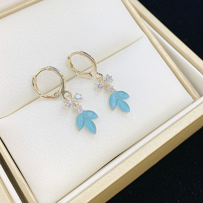 2022 nuevos pendientes de lazo de cristal coreano, diseño de nicho femenino, pendientes de lujo dulces y ligeros de alta gama