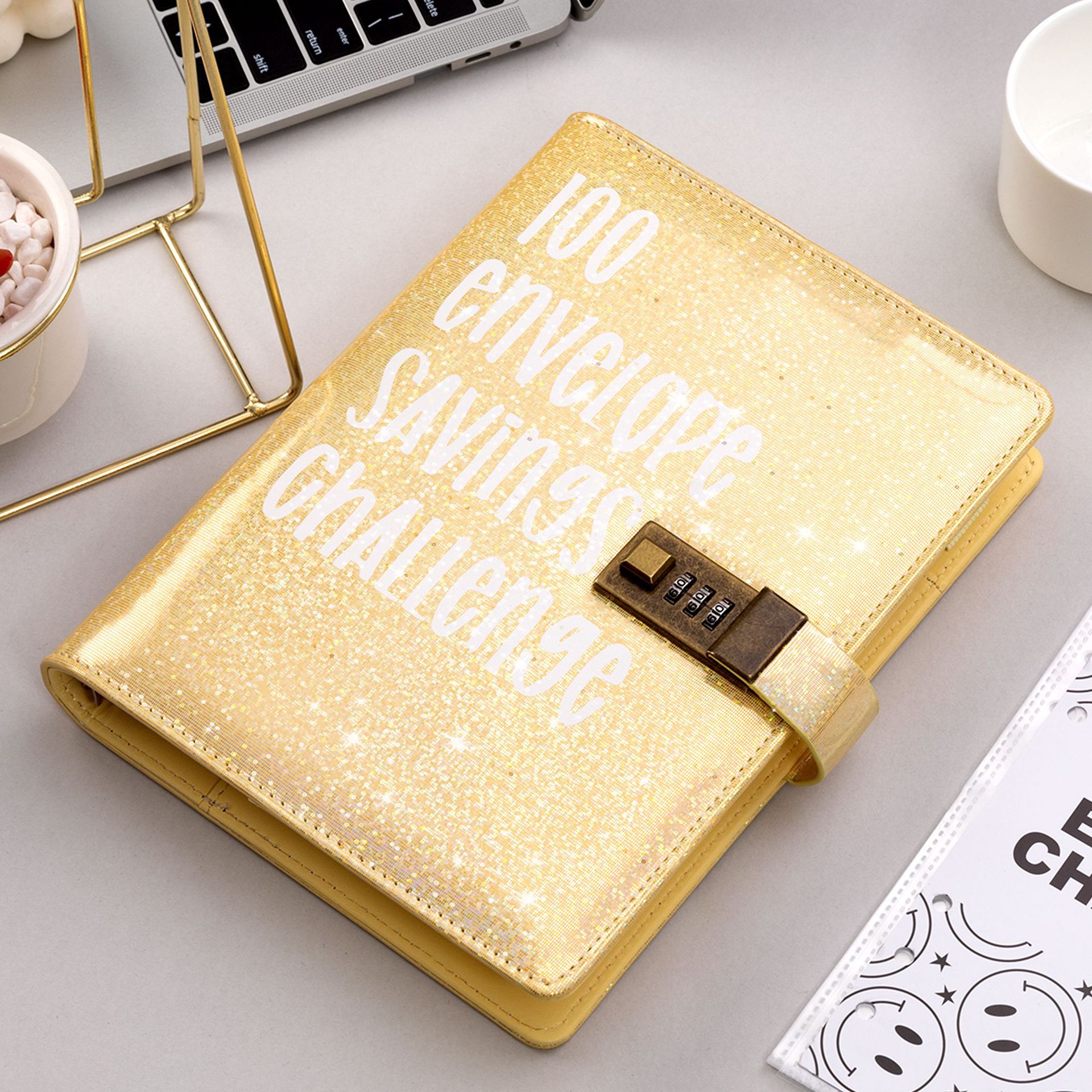 Libro de ahorro 100 Envelope Challenge Binder Desafío de ahorro de dinero de 100 días de la pareja