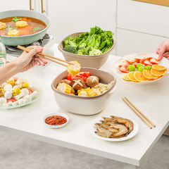 Double-layer kitchen vegetable washing sieve, fruit and vegetable drain basket, kitchen storage basket, fruit plate, household rice washing sieve and vegetable preparation tray