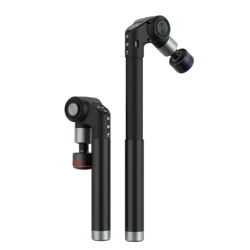 Hot and Cold Fascia Gun Stretching Folding Long Handle Multi-Angle Adjustment High Power Oil-Free Silent Design Massage Gun