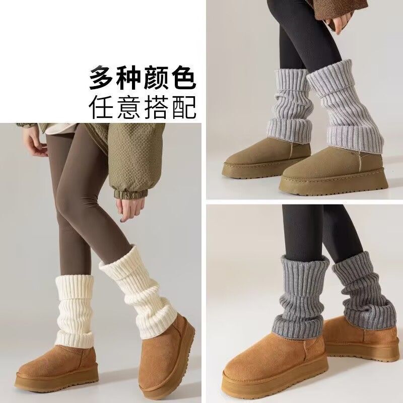 Gray Knitted Socks for Women, Autumn and Winter Calf Socks with Snow Boots, Warm and Thickeneded Y2K Sexy Leg Covers Gray Knitted Socks for Women, Autumn and Winter Calf Socks with Snow Boots, Warm and Thickeneded Y2K Sexy Leg Covers