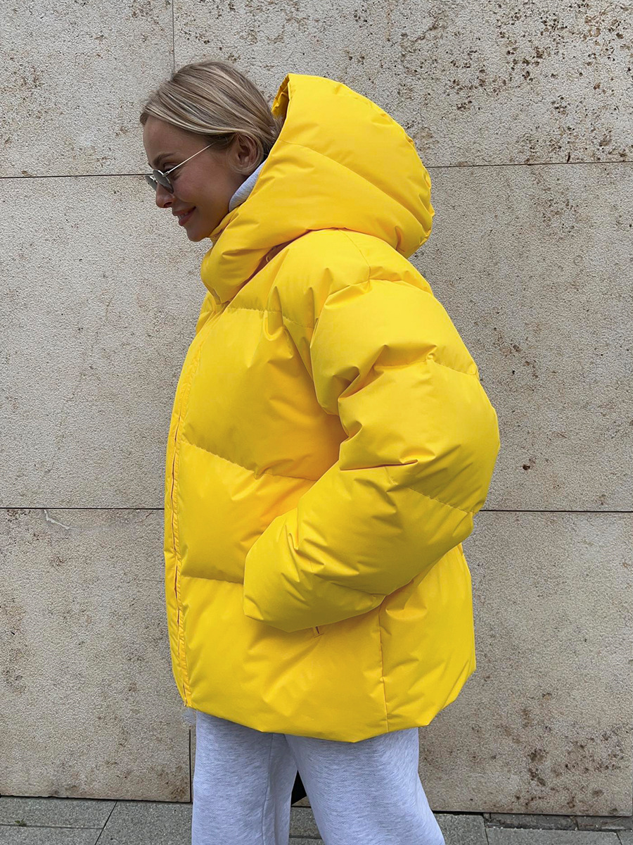 Women's Puffer Jacket Cotton Loose Warm Solid Colour Winter Coat_voghion.com