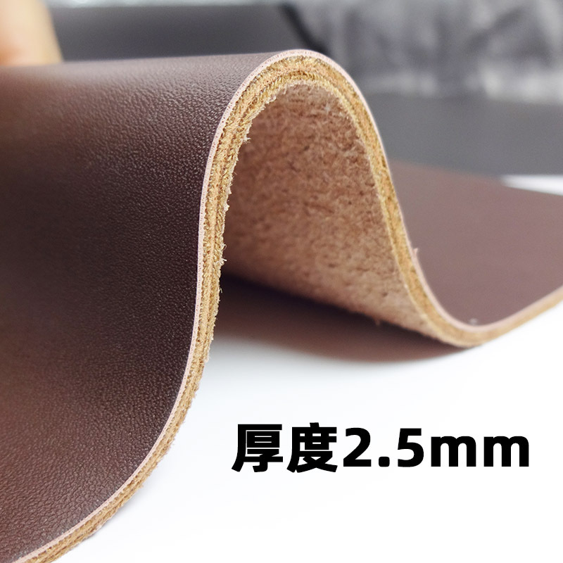加厚皮革料 2.5mm仿真皮加厚PU仿牛皮环保绒毛底 加厚PU皮革料