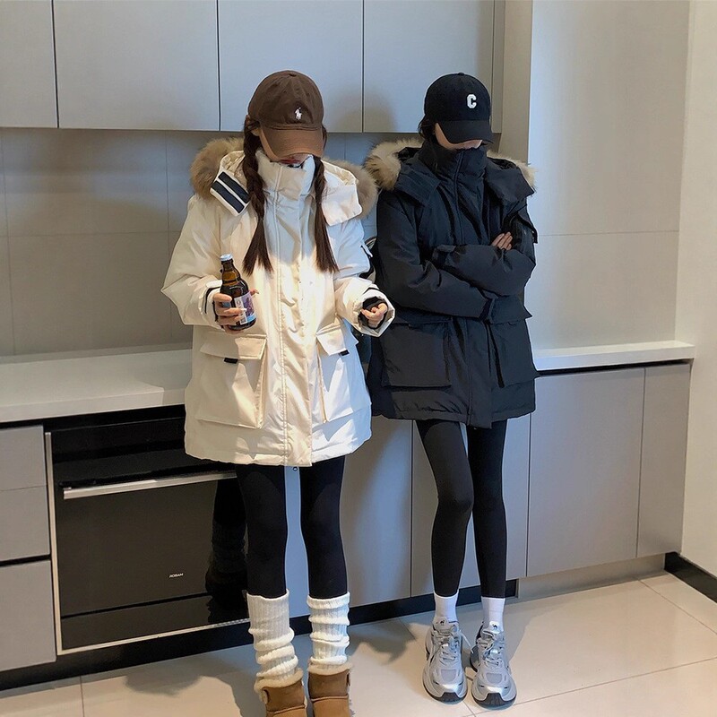 Medium-Length Cotton Jacket for Women, 2026 Winter New Style, Loose-Fitting Couple's Parka, Workwear Thickened Cotton Coat