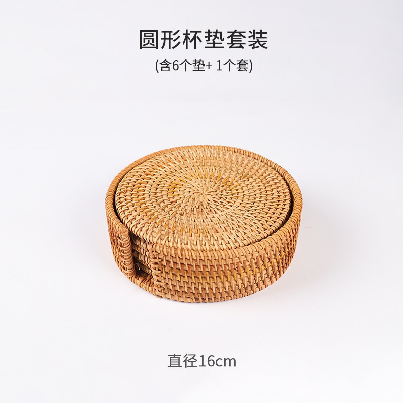 Posavasos de ratán vietnamita, teteras hechas a mano, ceremonia del té, juego de té, mantel de aislamiento térmico, mesa de comedor, plato de salud a prueba de escaldaduras, taza