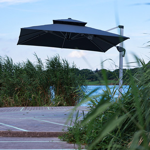 Grey Outdoor Sunshade Umbrella Garden Umbrella Square Roman Umbrella Bold Leisure Umbrella Commercial Stall Sunshade Umbrella
