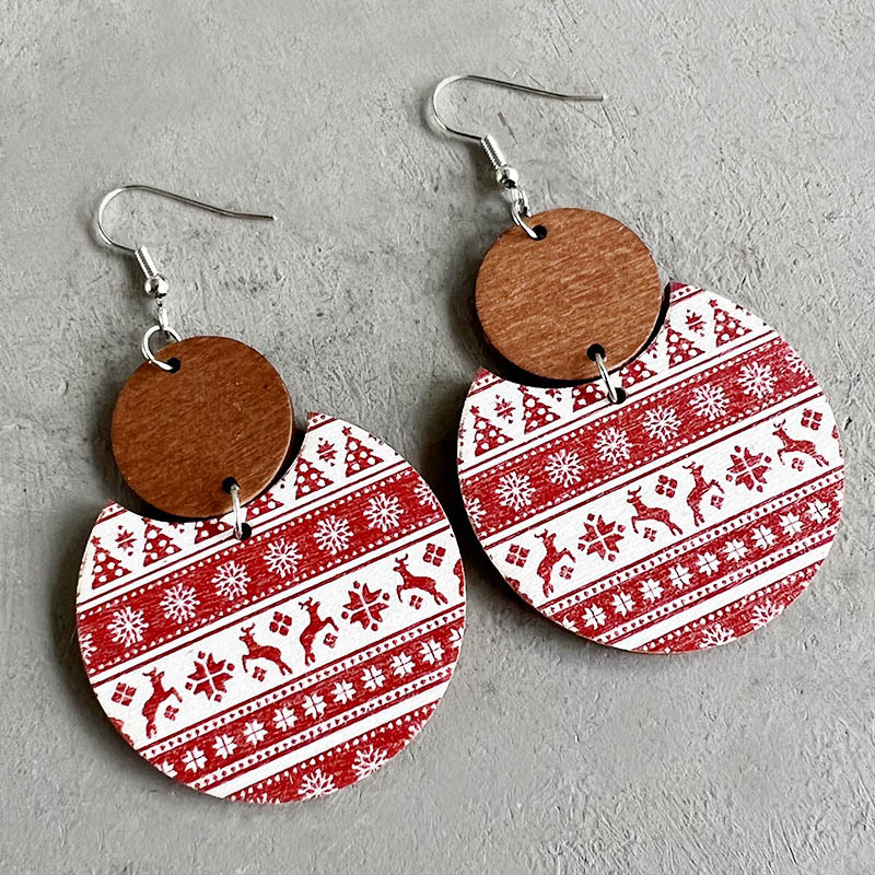 Fashion Snowflake Wood Handmade Christmas Women's Earrings 1 Pair display picture 8