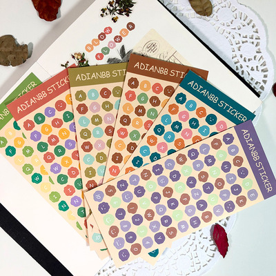 ins风创意可爱手账贴纸DIY装饰封口贴日系卡通圆形手机贴纸小贴画