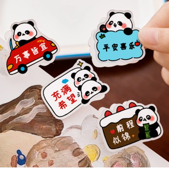 Caricatura adorable Panda Post-it - Notes Estudiantes Temporada escolar DIY Papelería Pequeños regalos de alto valor facial Paquete de regalo para niños