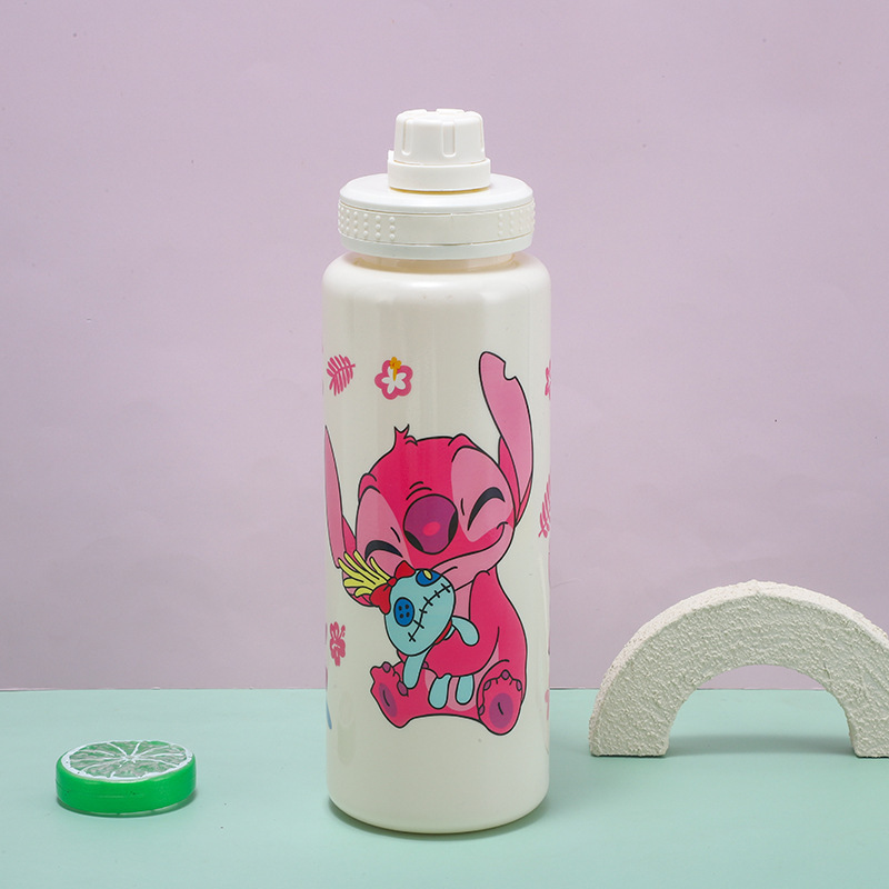 スターリー漫画プラスチックカップ、見栄えの良い、大容量、学生用ソリッドカラーの子供用ウォーターカップ、ハンドル付きポータブル大容量カップ|undefined