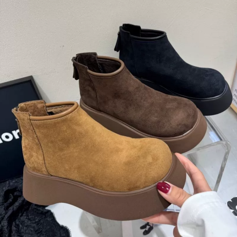 Martens, зимние, теплые ботинки в английском стиле на платформе с молнией, британский стиль