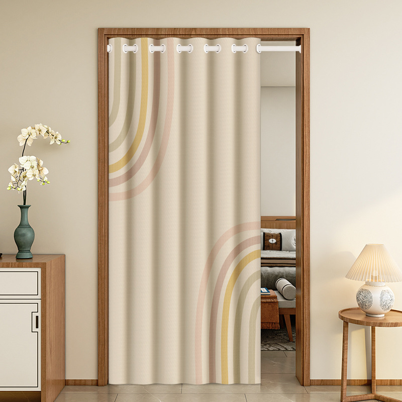 Bedroom Air Conditioner Door Curtain Partition Curtain Toilet Room Kitchen Blocking Curtain Punch-Free Home Privacy Blocking Curtain